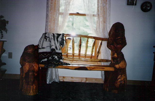 Bear Ceder Bench with Backboard